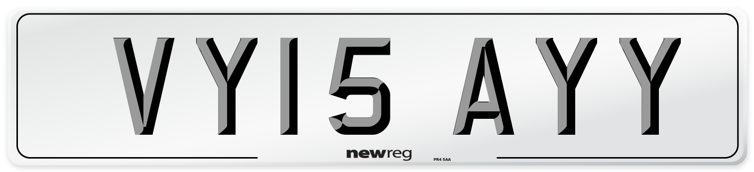 VY15 AYY Number Plate from New Reg